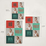 "Oh What Fun" - Holiday Birth Announcement Cards in Candied Apple by Stacy Maalouf - Formats Available