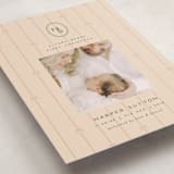 "first christmas monogram" - Holiday Birth Announcement Cards in Blush by Ellen Schlegelmilch - Detail