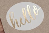 "Hello New Friend" - Business Cards in Gold by A.C.R. - Detail