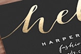 "Chic Black and Gold" - Business Cards in Midnight by Hooray Creative - Detail