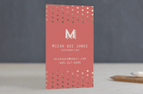 "Oh So Peachy Polkadot" - Business Cards in Coral by Hanke Arkenbout - Front