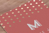 "Oh So Peachy Polkadot" - Business Cards in Coral by Hanke Arkenbout - Detail