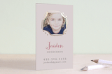 "Playful Frame" - Business Cards in Flamingo by Iwona K - Front