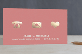 "Icons" - Business Cards in Coral by Robert True of Waui Design - Front