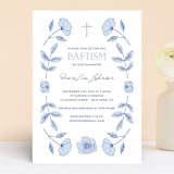 "Botanical Frame" - Baptism and Christening Invitations in Navy by Bonjour Paper - Front