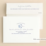 "Botanical Frame" - Baptism and Christening Invitations in Navy by Bonjour Paper - FREE Recipient Addressing