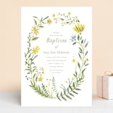 "Cheerful Blessing" - Baptism and Christening Invitations in Lime by Morgan Ramberg - Front