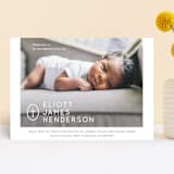 "Simply Modern Cross" - Baptism and Christening Invitations in Slate by Drango Design - Front