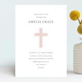 "Elegant Cross" - Baptism and Christening Invitations in Rose by Chasity Smith - Front