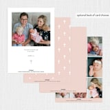 "Elegant Cross" - Baptism and Christening Invitations in Rose by Chasity Smith - Back of Card Options