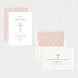 "Elegant Cross" - Baptism and Christening Invitations in Rose by Chasity Smith - Assembled