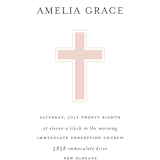 "Elegant Cross" - Baptism and Christening Invitations in Rose by Chasity Smith - Detail
