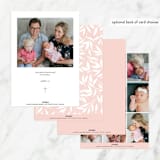 "Blessed Laurels" - Baptism and Christening Invitations in Blush by Paula Pecevich - Back of Card Options