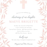"Blessed Laurels" - Baptism and Christening Invitations in Blush by Paula Pecevich - Detail