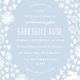"Woodland Meadow" - Baptism and Christening Invitations in Periwinkle by Angela Thompson - Detail