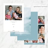 "Simple Foliage" - Baptism and Christening Invitations in Mist by Everett Paper Goods - Back of Card Options