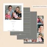 "Foliage Cross" - Baptism and Christening Invitations in Eucalyptus by Hudson meet Rose - Back of Card Options
