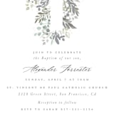 "Foliage Cross" - Baptism and Christening Invitations in Eucalyptus by Hudson meet Rose - Detail