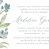 "Bloom" - Baptism and Christening Invitations in Bluebird by Heather Cairl - Detail