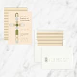 "Geometric Cross" - Baptism and Christening Invitations in Serene by Pati Cascino - Assembled
