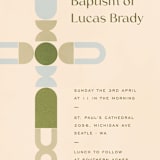 "Geometric Cross" - Baptism and Christening Invitations in Serene by Pati Cascino - Detail