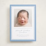 "Stitched Frame" - Baptism and Christening Invitations in Sky by Nicole Walsh - Front