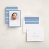 "Stitched Frame" - Baptism and Christening Invitations in Sky by Nicole Walsh - Assembled