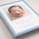 "Stitched Frame" - Baptism and Christening Invitations in Sky by Nicole Walsh - Detail