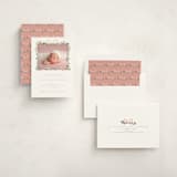 "Ribbonly Frame" - Baptism and Christening Invitations in Blush by Itsy Belle Studio - Assembled