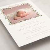 "Ribbonly Frame" - Baptism and Christening Invitations in Blush by Itsy Belle Studio - Detail