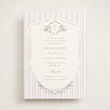 "Vintage Whimsy" - Baptism and Christening Invitations in Peony by Corinne Malesic - Front