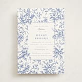 "Dreamy Toile" - Baptism and Christening Invitations in Blueberry by Teju Reval - Front
