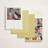 "Scalloped Gingham" - Baptism and Christening Invitations in Lemonade by Brianne Larsen - Back of Card Options