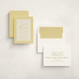 "Scalloped Gingham" - Baptism and Christening Invitations in Lemonade by Brianne Larsen - Assembled