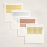 "Scalloped Gingham" - Baptism and Christening Invitations in Lemonade by Brianne Larsen - Envelope Liner Options