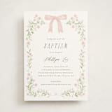 "Dainty Garden" - Baptism and Christening Invitations in Blush by Paper Raven Co. - Front