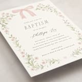 "Dainty Garden" - Baptism and Christening Invitations in Blush by Paper Raven Co. - Detail