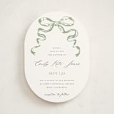 "Big Bow" - Baptism and Christening Invitations in Mint by Teju Reval - Front