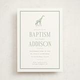 "Safari" - Baptism and Christening Invitations in Palm by Jenna Holcomb - Front