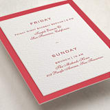 "Danbury" - Letterpress Bar and Bat Mitzvah Direction Cards in Cherry by Megan Davis - Detail