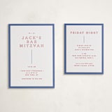 "Color Tone" - Letterpress Bar and Bat Mitzvah Direction Cards in Scarlet by Kindred Fields - With Enclosure Card