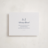 "Hepburn" - Letterpress Bar and Bat Mitzvah Direction Cards in Navy by Megan Davis - Front