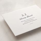 "Hepburn" - Letterpress Bar and Bat Mitzvah Direction Cards in Navy by Megan Davis - Detail