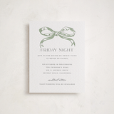 "Big Bow" - Letterpress Bar and Bat Mitzvah Direction Cards in Mint by Teju Reval - Front