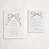 "Big Bow" - Letterpress Bar and Bat Mitzvah Direction Cards in Mint by Teju Reval - With Enclosure Card