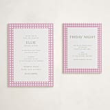 "delicate rattan" - Letterpress Bar and Bat Mitzvah Direction Cards in Neon Pink by Ellen Schlegelmilch - With Enclosure Card