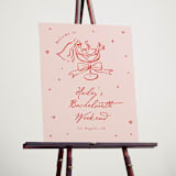 "Cheers to Love" - Wedding Party Signs in Scarlet by Cass Loh - In Use