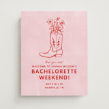 "Party Boots" - Wedding Party Signs in Strawberry by Erin Kessler - Front
