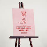 "Party Boots" - Wedding Party Signs in Strawberry by Erin Kessler - In Use