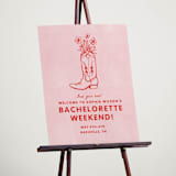 "Party Boots" - Wedding Party Signs in Strawberry by Erin Kessler - In Use